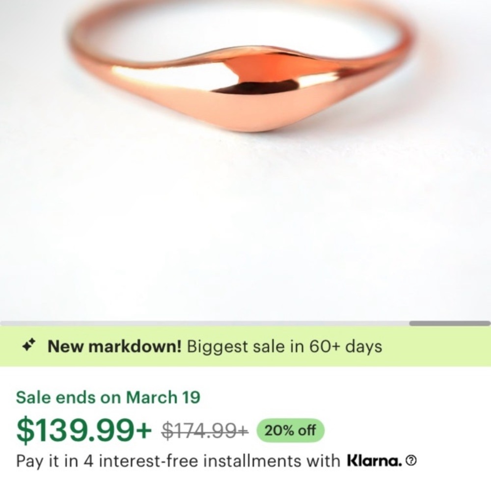 Rose Gold Pinky Ring - Picture 3 of 3